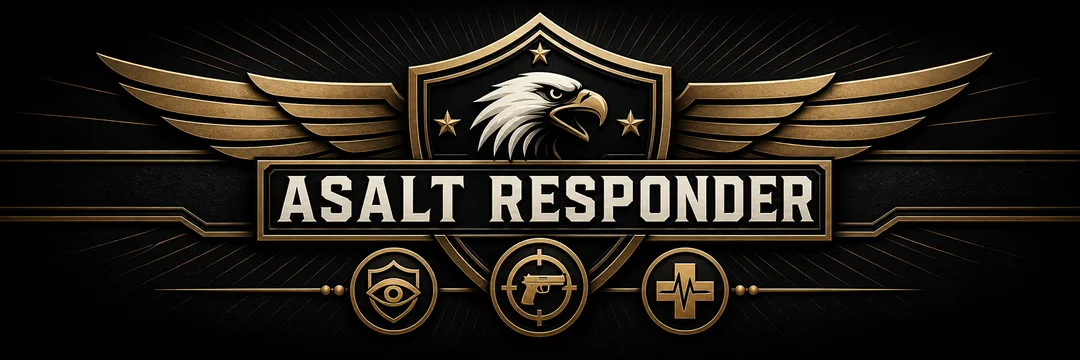 ASALT Responder banner featuring protective intelligence, firearms readiness, and emergency medical response