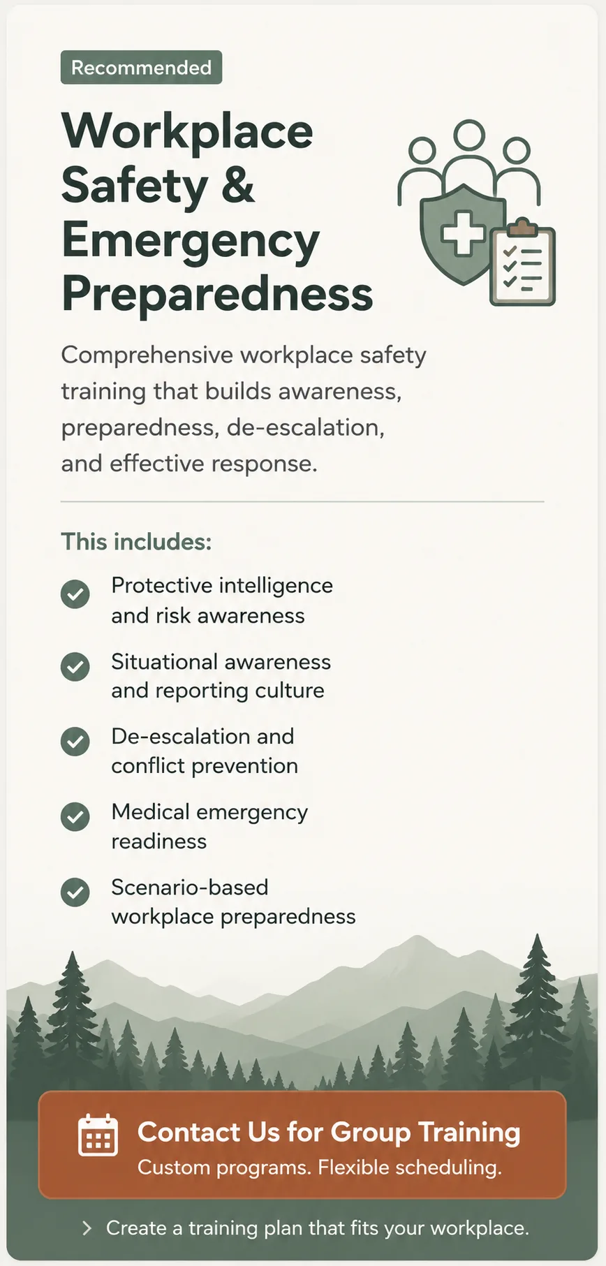 Workplace safety and emergency-preparedness training for employees