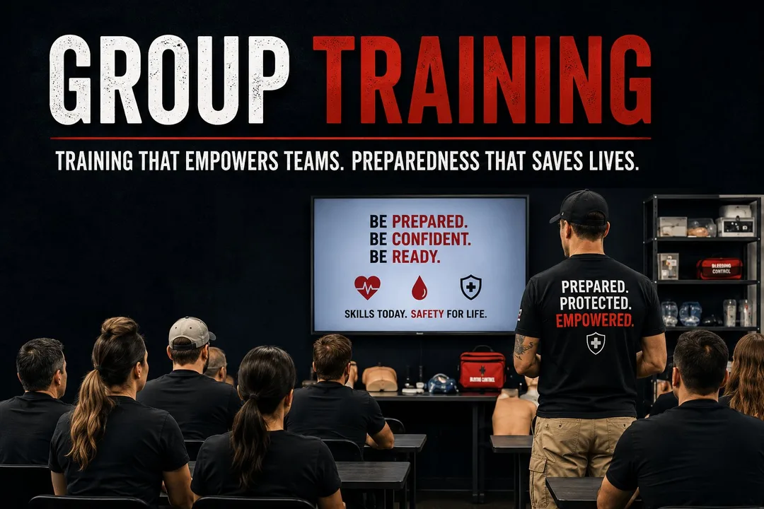 Group emergency-preparedness training for workplaces and organizations